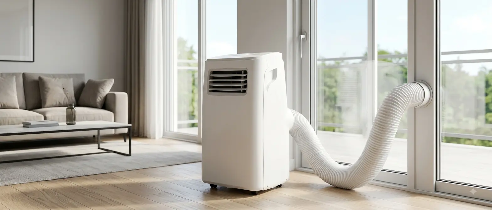 Ar condicionado portátil de 12000 BTU numa sala